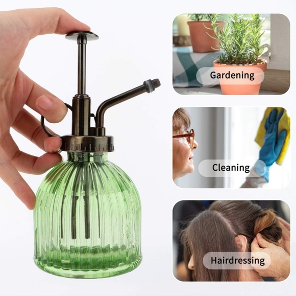 NEW! Vintage Apothecary Style Green Glass Plant Sprayer - Picture 2 of 4